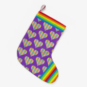 Petite Chaussette De Noël Célébrez le Gay pride Rainbow Heart Love LGBTQ (Devant (Accrochage))