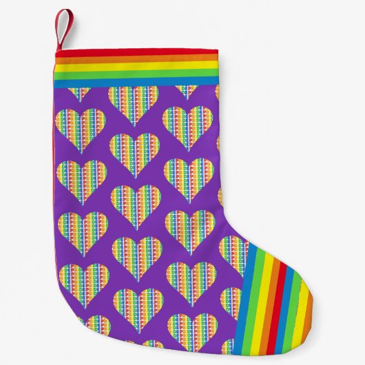 Petite Chaussette De Noël Célébrez le Gay pride Rainbow Heart Love LGBTQ (Devant)