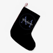 Petite Chaussette De Noël Cercle minimal moderne nom initial monogramme mode (Devant (Accrochage))