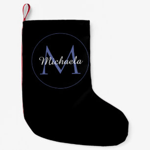 Petite Chaussette De Noël Cercle minimal moderne nom initial monogramme mode
