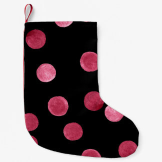 Petite Chaussette De Noël Cercles d'aquarelle Motif Arrière - plan noir