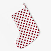 Petite Chaussette De Noël Cercles de points rouges carmin (Dos (Accrochage))
