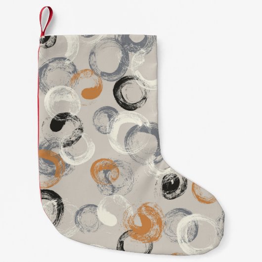 Petite Chaussette De Noël Cercles gris : Motif simple et transparent (Devant)