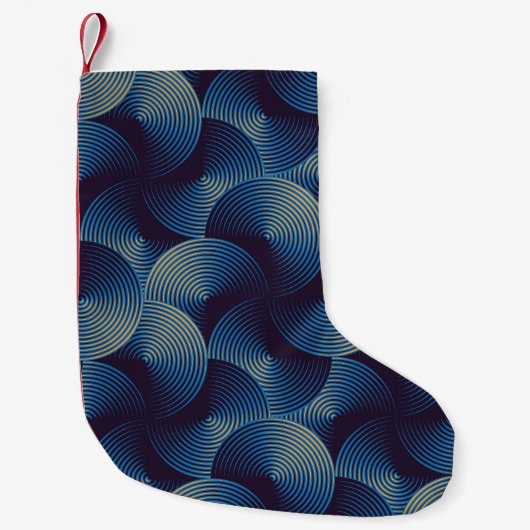 Petite Chaussette De Noël Cercles métalliques illusion optique, patte transp (Devant)