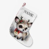 Petite Chaussette De Noël Cerf de bébé personnalisé (Devant (Accrochage))