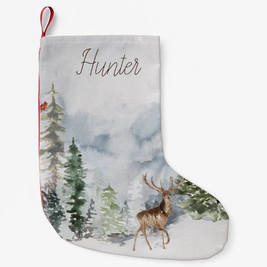 Petite Chaussette De Noël Cerf de forêt de Woodland (Devant)