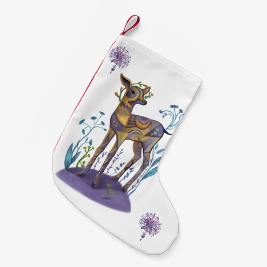 Petite Chaussette De Noël cerf de noël (Devant (Accrochage))
