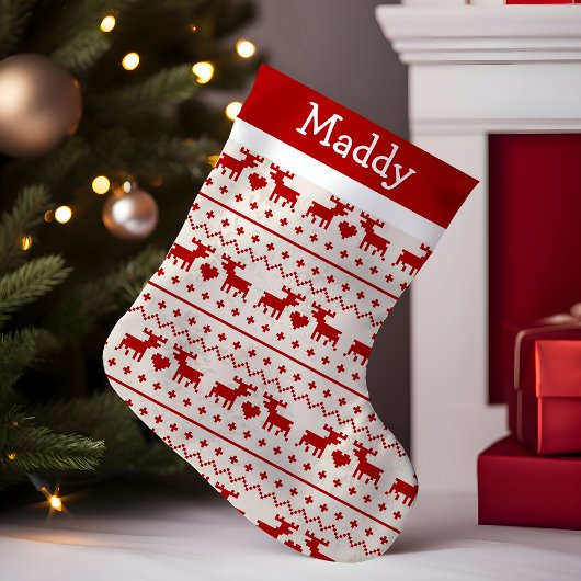 Petite Chaussette De Noël Cerf Monogramme Sweat Ugly