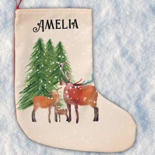 Petite Chaussette De Noël Cerf rouge personnalisé