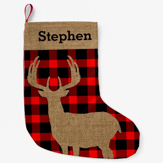 Petite Chaussette De Noël Cerf rustique (Devant)