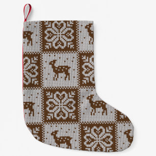 Petite Chaussette De Noël Cerfs d'hiver confits : motif vintage.