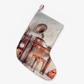 Petite Chaussette De Noël Chaise ancienne, vieille machine à écrire, radio r (Devant (Accrochage))