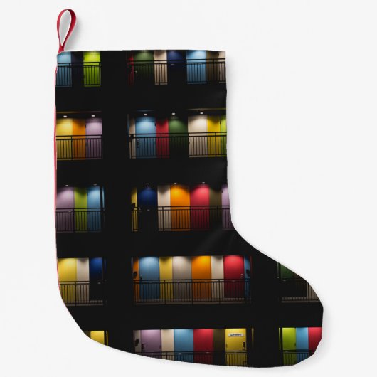 PETITE CHAUSSETTE DE NOËL CHAMBRES AVEC PORTES DE COULEUR ÉTABLIE (Devant)