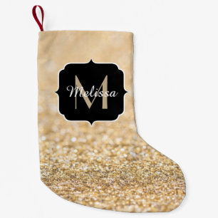Petite Chaussette De Noël Champagne or fausse parties scintillant scintille 