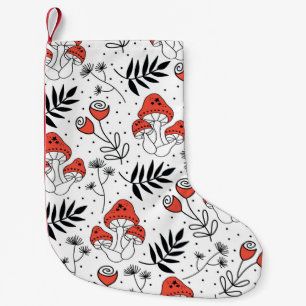 Petite Chaussette De Noël Champignons champignons sans couture vintage motif