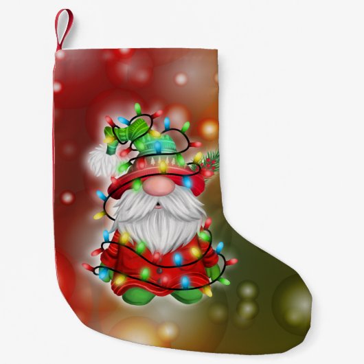 Petite Chaussette De Noël Chandail de Noël Gnome Feux Tangle (Devant)