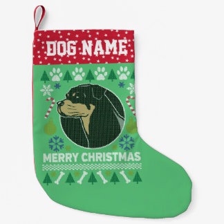 Petite Chaussette De Noël Chandail de Noël moche de chien Rottweiler