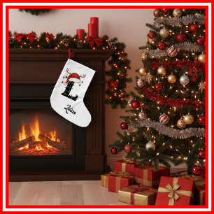 Petite Chaussette De Noël Chapeau de Noël de la famille à monogramme Petits 