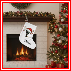Petite Chaussette De Noël Chapeau de Noël de la famille à monogramme Petits