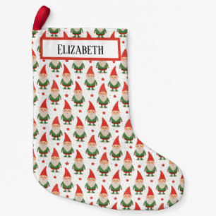 Petite Chaussette De Noël Charmant Bas de Noël Gnome au Chapeau Rouge Vert