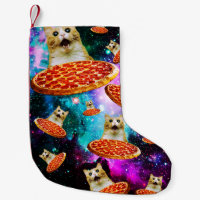 Chat à pizza de l'espace amusant