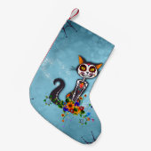 Petite Chaussette De Noël Chat à squelette de sucre drôle (Devant (Accrochage))
