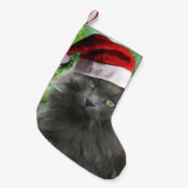 Petite Chaussette De Noël Chat bleu russe de Noël (Devant (Accrochage))