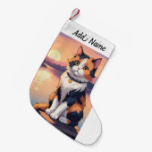 Petite Chaussette De Noël Chat calico (Devant (Accrochage))
