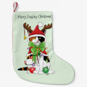 Petite Chaussette De Noël Chat Calico de Noël amusant (Devant)