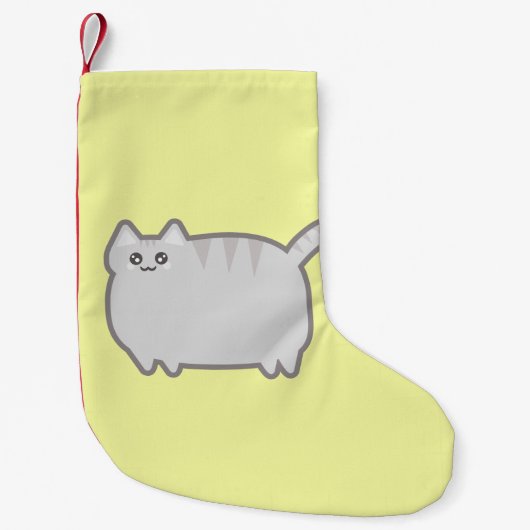 Petite Chaussette De Noël Chat de graisse de Kawaii (Devant)
