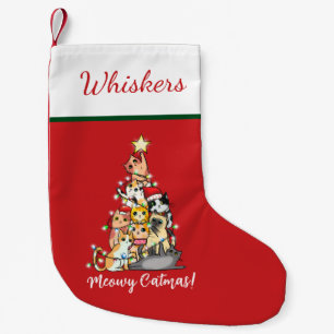 Petite Chaussette De Noël Chat de Noël Meowy Drôle Arbre de Noël