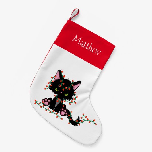 Petite Chaussette De Noël Chat de Noël mignon Grumpy (Devant (Accrochage))