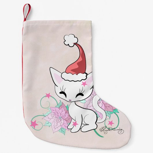 Petite Chaussette De Noël Chat de Père Noël (Devant)