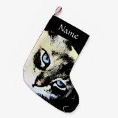 Petite Chaussette De Noël Chat d'encre (Devant (Accrochage))