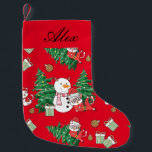 PETITE CHAUSSETTE DE NOËL CHAT DOUX AVEC SNOWMAN PERSONNALISÉ<br><div class="desc">CHAT NEUF AVEC SNOWMAN PERSONNALISÉ Petit ENTREPOSAGE DE Noël</div>