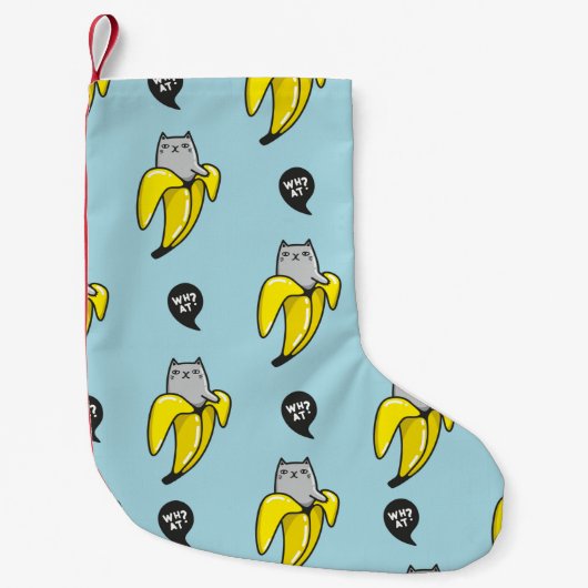 Petite Chaussette De Noël Chat en banane (Devant)