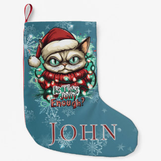 Petite Chaussette De Noël Chat grincheux amusant Noël Stocking