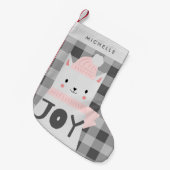 Petite Chaussette De Noël Chat, joie, hiver, personnalisé (Devant (Accrochage))