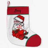 Petite Chaussette De Noël Chat mignon dans la mule (Devant)