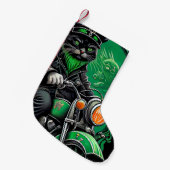 Petite Chaussette De Noël Chat noir conduite vélo St. Patrick's Day (Devant (Accrochage))