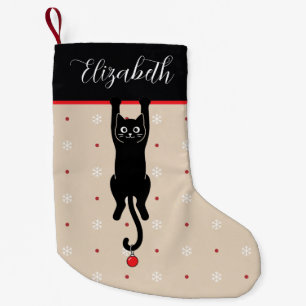 Petite Chaussette De Noël Chat Noir Suspendu Amateur de Chat Drôle Noël