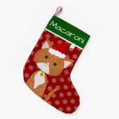 Petite Chaussette De Noël Chat orange Santa (Devant (Accrochage))