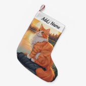 Petite Chaussette De Noël Chat Persan Orange (Devant (Accrochage))