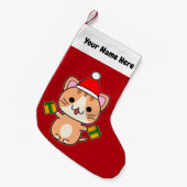 Petite Chaussette De Noël Chat roux de Noël (Devant (Accrochage))