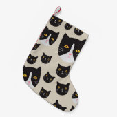 Petite Chaussette De Noël Chat sans couture, Illustration Motif Whimsical. (Devant (Accrochage))