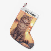 Petite Chaussette De Noël Chat Tigre (Devant (Accrochage))
