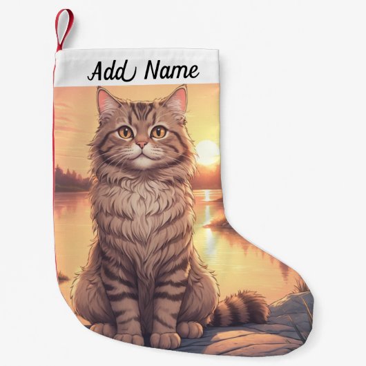 Petite Chaussette De Noël Chat Tigre (Devant)