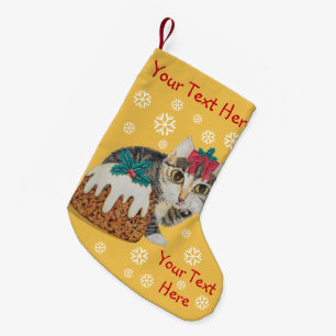Petite Chaussette De Noël chat tigré gris de chaton mignon léchant Noël d