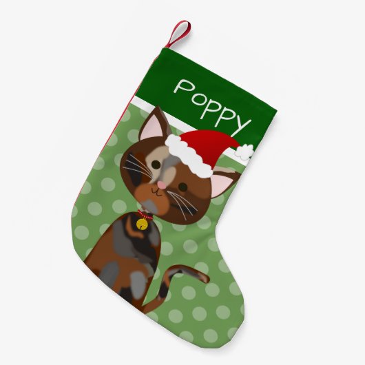 Petite Chaussette De Noël Chat Tortoiseshell de Noël (Devant (Accrochage))