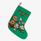 Petite Chaussette De Noël Chats de Noël (Devant (Accrochage))